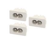 3Pcs AC250V 2.5A Male 2 Terminals Soldering C8 Type Power Inlet Connector