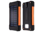 10000mAh Solar Charger Dual USB Power Bank Phone Battery Flashlight Compass