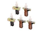 5Pcs 6 Terminals Spring Wired SPST Latching Power Micro Push Button Switch
