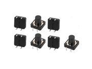 7 Pcs 12mmx12mmx11mm 4 Terminals Round Push Button Momentary Tact Switch