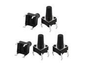 5Pcs 6mmx6mmx10mm Panel Momentary Tactile Tact Push Button Switch 4 Pin DIP