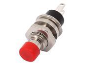 AC125V 3A 250V 6A Red Cap 6.7mm Male Thread Panel Mounting Pushbutton Switch