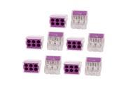 10Pcs PCT 106 6 Ports Purple Push in Wire Connector for 0.75 2.5mm2 Wire