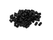 10.5mm Inner Dia Rubber Hose End Cap Screw Thread Protector Cover Black 100pcs