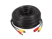 50M 2 in 1 RCA DC Power Audio Video AV Cable for CCTV Camera Security Car Bus