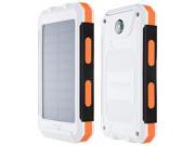 10000mAh Solar Charger USB Power Bank Phone Battery W Flashlight Compass Orange