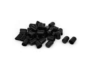 17mm Inner Dia Rubber Hose End Cap Screw Thread Protector Cover Black 50pcs