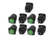 9 Pcs R16 503 AC 250V 3A SPST On Off Momentary Push Button Switch Green Button