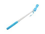 Mini Blue Extendable Selfie Stick Wired Controlling w LED Flash Fill Light
