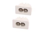 2Pcs AC 250V 2.5A Male 2 Terminals C8 Type Power Inlet Connector White