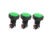 3 Pcs Green Light SPDT 4P Momentary Game Push Button w Micro Limit Switch