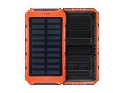 10Ah Solar Charger Dual USB Power Bank Phone Battery W Flashlight Orange