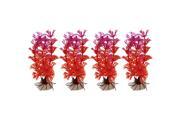 Fish Tank Plastic Manmade Emulational Grass Aquarium Plant Orange Purple 4pcs Fish Tank Plastic Manmade Emulational Grass Aquarium Plant Orange Purple 4pcs