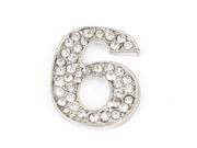 Global Bargains Vehicle Glittery Rhinestones Accent Silver Tone Number 6 Style Sticker Decor Global Bargains Vehicle Glittery Rhinestones Accent Silver Tone Number 6 Style Sticker Decor