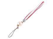 Unique Bargains White Red Faux Leather Plastic Bead Decor Cell Phone Camera Hanging Strap Unique Bargains White Red Faux Leather Plastic Bead Decor Cell Phone Camera Hanging Strap