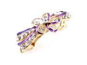 Unique Bargains Lady Wedding Party Flower Plastic Rhinestone Barrette French Hair Clip Purple Unique Bargains Lady Wedding Party Flower Plastic Rhinestone Barrette French Hair Clip Purple