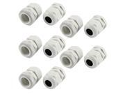 White Plastic PG11 3/8NPT Thread 5-10mm Wire Waterproof Cable Gland 10pcs White Plastic PG11 3/8NPT Thread 5-10mm Wire Waterproof Cable Gland 10pcs