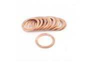 Unique Bargains 10Pcs 17mmx23mmx1mm Copper Crush Washer Flat Seal Ring Oil Drain Gasket Unique Bargains 10Pcs 17mmx23mmx1mm Copper Crush Washer Flat Seal Ring Oil Drain Gasket