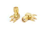 Unique Bargains 2pcs Gold Tone Metal Right Angle SMA Female Plug Panel Mount PCB Solder Adapter Unique Bargains 2pcs Gold Tone Metal Right Angle SMA Female Plug Panel Mount PCB Solder Adapter