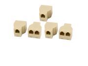 RJ11 4 Pins 1 Female to 2 Female Telephone Splitter Connector Adapter 5 Pcs RJ11 4 Pins 1 Female to 2 Female Telephone Splitter Connector Adapter 5 Pcs