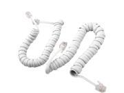 RJ9 4P4C Male Jack Stretchy Coil Telephone Handsets Cable Cord White Clear 2pcs RJ9 4P4C Male Jack Stretchy Coil Telephone Handsets Cable Cord White Clear 2pcs