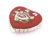 Unique Bargains Heart Shape Embroidered Flower Pattern Mini Pocket Makeup Cosmetic Mirror Red Unique Bargains Heart Shape Embroidered Flower Pattern Mini Pocket Makeup Cosmetic Mirror Red