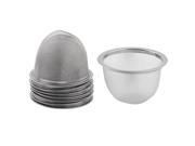 Home Metal Mesh Perforated Funnel Tea Filter Strainer Infuser Silver Tone 8pcs Home Metal Mesh Perforated Funnel Tea Filter Strainer Infuser Silver Tone 8pcs