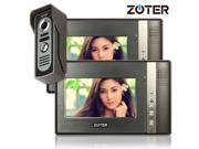 ZOTER® Wired 7 TFT LCD Screen Video Door Phone Doorbell 600TVL Metal Camera Home Security Entry Intercom System 2x Monitors Package