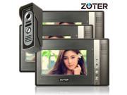 ZOTER® Wired 7 TFT LCD Screen Video Door Phone Doorbell 600TVL Metal Camera Home Security Entry Intercom System 3x Monitors Package