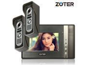 ZOTER® Wired 7 TFT LCD Screen Video Door Phone Doorbell 600TVL Metal Camera Home Security Entry Intercom System 2x Cameras Package