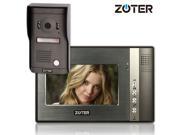 ZOTER 7 inch Color LCD Wired Video Door Phone Doorbell Home Entry Intercom System Kit 1 Monitor 1 Camera Night Vision 702D2