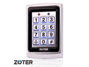 ZOTER Metal RFID ID Card 125KHz Password Code Non Contact Proximity Access Control Controller Stand Alone Vandalproof Back Light Keypad Reader for Home Office H