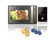Wired 7 inch LCD Color Video Door Phone Intercom Doorbell 1 Camera 1 Monitor RFID Access Control Security Entry System