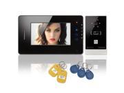 Wired 7 inch LCD Touch Key Color Video Door Phone Intercom Doorbell 1 Camera 1 Monitor RFID Access Control Security Entry System
