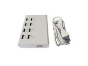 Superb Choice® 8 Port USB Travel Charger Adapter for iPhone iPad iPod Samsung Galaxy Cell Phones Tablets with US AC cord