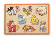 8 pcs Farm Animals Puzzle with Wooden knobs