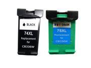 Superb Choice® Remanufactured ink Cartridge for HP 74XL 75XL Black Color