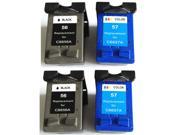 Superb Choice® Remanufactured Ink Cartridge for HP 56 C6656AN 57 C6657AN pack of 2 Black 2 Color