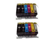 Superb Choice® Remanufactured Ink Cartridge for Canon PGI 220 CLI 221 6 Color use in Canon Pixma MX870 Printer pack of 2 sets