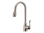 Superb Choice® Single Handle Pull Down Kitchen Faucet with spring Coil brushed nickel finish