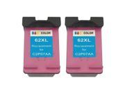 Superb Choice® Remanufactured ink Cartridge for HP 62XL C2P07AA 2 Tri Color