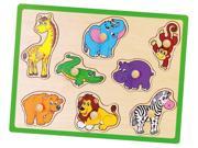 8 pcs Wild Animals Puzzle with Wooden knobs
