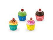 4 Velcro Attachable Cupcakes Pretend Children Play Kitchen Game Food