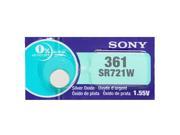 Sony 361 SR721W 1.55V Silver Oxide 0%Hg Mercury Free Watch Battery 6 Batteries