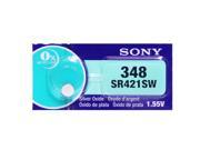 Sony 348 SR421SW 1.55V Silver Oxide 0%Hg Mercury Free Watch Battery 2 Batteries