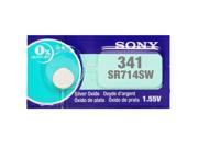Sony 341 SR714SW 1.55V Silver Oxide 0%Hg Mercury Free Watch Battery 9 Batteries