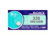 Sony 335 SR512SW 1.55V Silver Oxide 0%Hg Mercury Free Watch Battery 1 Battery