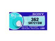 Sony 362 SR721SW 1.55V Silver Oxide 0%Hg Mercury Free Watch Battery 1 Battery