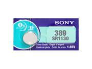 Sony 389 SR1130 1.55V Silver Oxide 0%Hg Mercury Free Watch Battery 2 Batteries