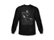 Elvis Presley Guitar In Hand Mens Long Sleeve Shirt Elvis Presley Guitar In Hand Mens Long Sleeve Shirt